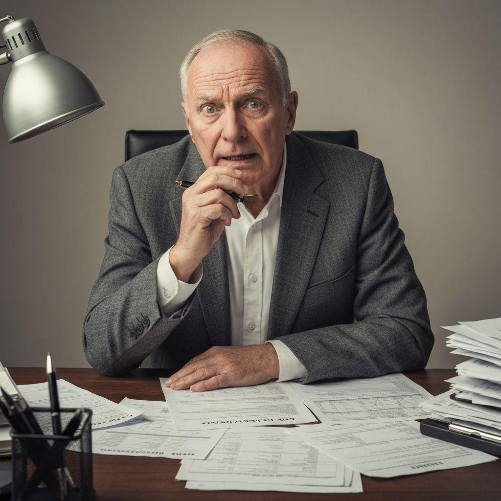 Person looking confused at financial documents