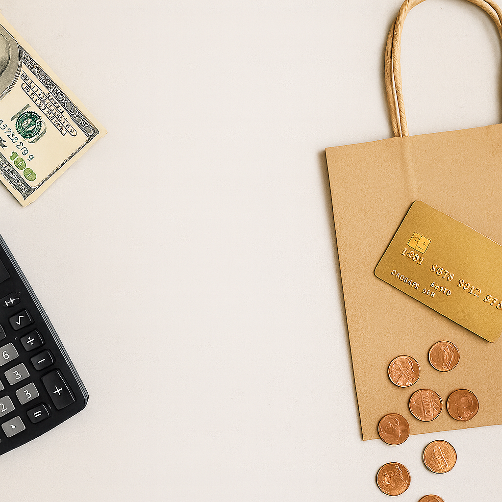 Person looking at scattered financial documents